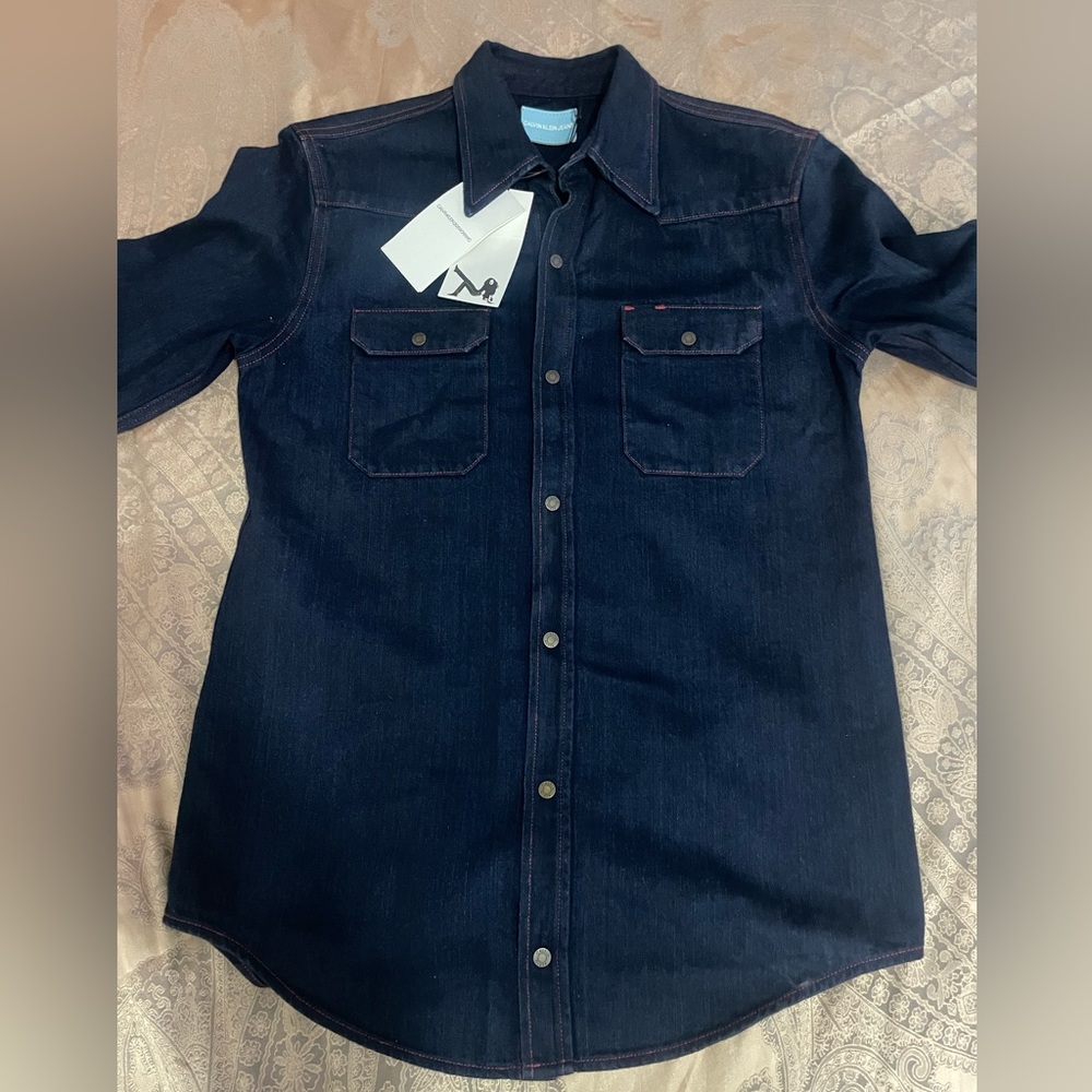 Calvin Klein Denim Shirt Jacket Sz 36/M